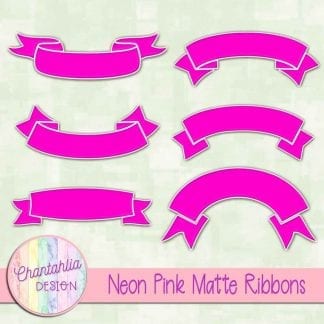 free neon pink matte ribbons