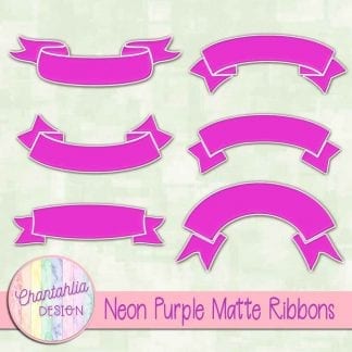 free neon purple matte ribbons