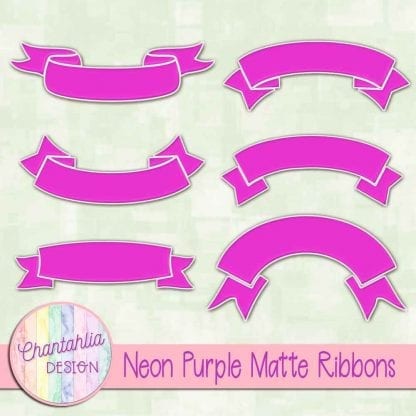 free neon purple matte ribbons