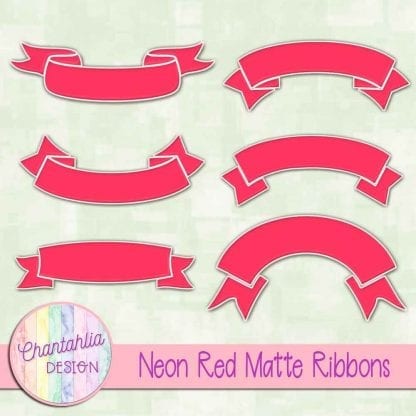 free neon red matte ribbons
