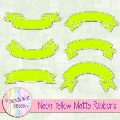 free neon yellow matte ribbons