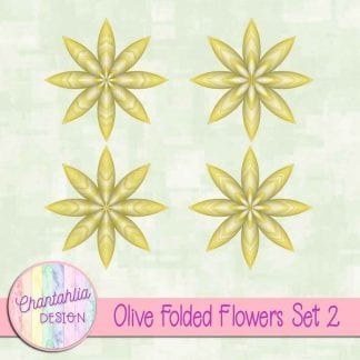 Free olive folded flowers embellishments