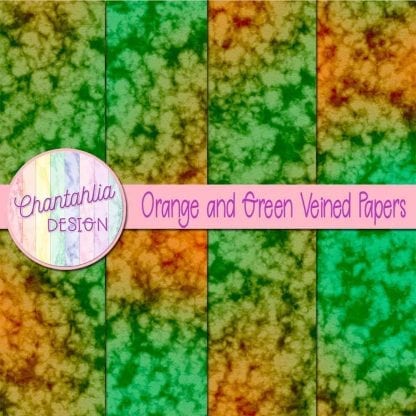 free orange and green veined papers