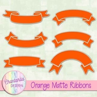 free orange matte ribbons