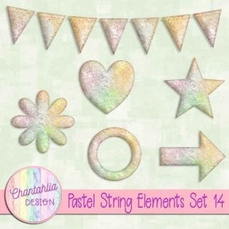 Free elements / embellishments in a pastel string design.