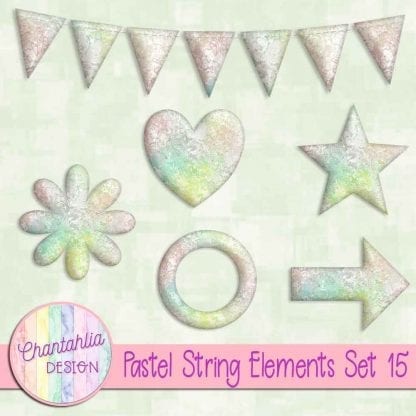 Free elements / embellishments in a pastel string design.