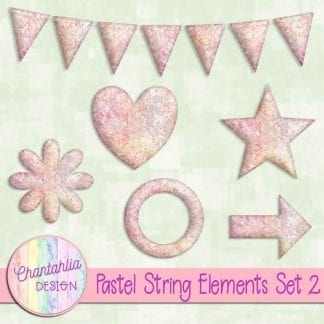 Free elements / embellishments in a pastel string design.
