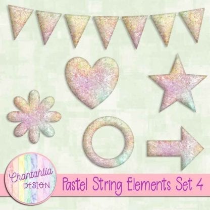 Free elements / embellishments in a pastel string design.