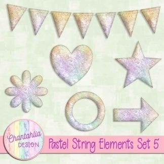 Free elements / embellishments in a pastel string design.