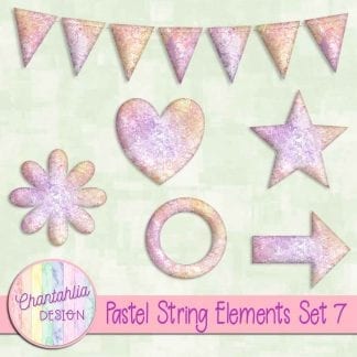 Free elements / embellishments in a pastel string design.