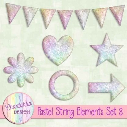 Free elements / embellishments in a pastel string design.