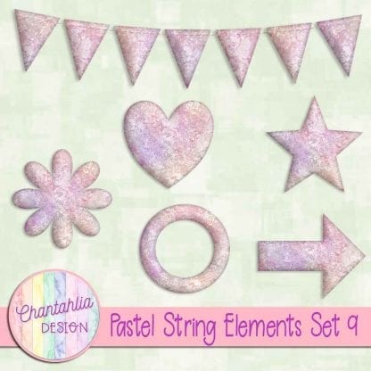 Free elements / embellishments in a pastel string design.