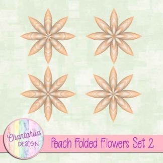Free peach folded flowers embellishments
