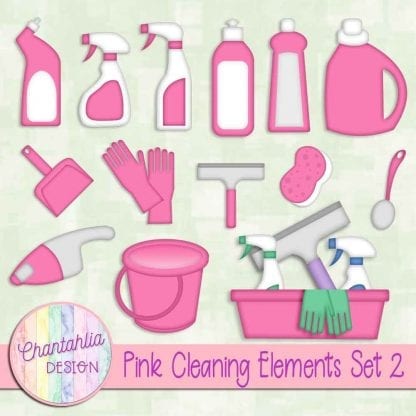 Free pink design elements in a Cleaning theme