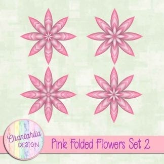 Free pink folded flowers embellishments