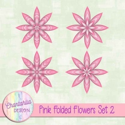 Free pink folded flowers embellishments