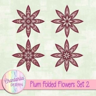 Free plum folded flowers embellishments