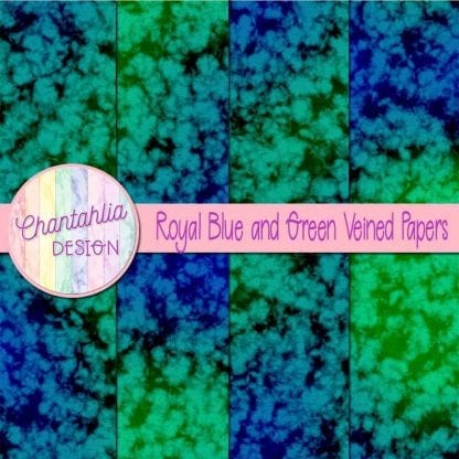 free royal blue and green veined papers