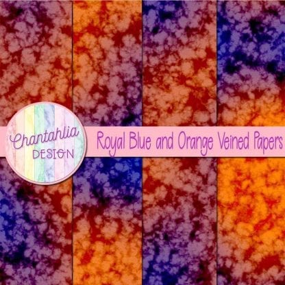 free royal blue and orange veined papers