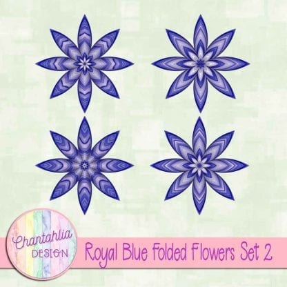 Free royal blue folded flowers embellishments