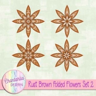 Free rust brown folded flowers embellishments