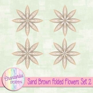 Free sand brown folded flowers embellishments