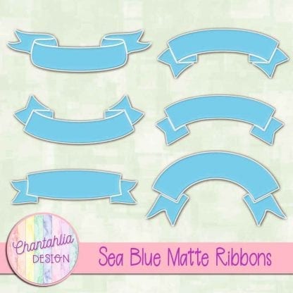 free sea blue matte ribbons