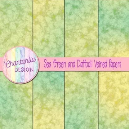 free sea green and daffodil veined papers