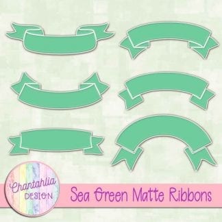 free sea green matte ribbons