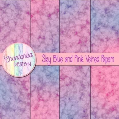 free sky blue and pink veined papers