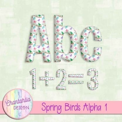 Free alpha in a Spring Birds theme.