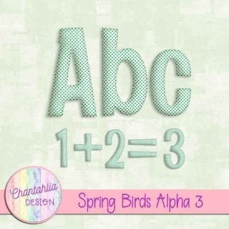Free alpha in a Spring Birds theme.