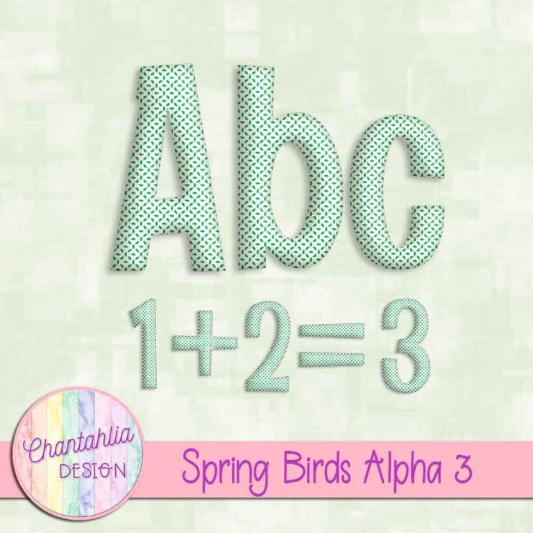 Free Alpha to match Spring Birds Set on Chantahlia Design