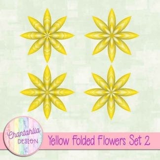 Free yellow folded flowers embellishments