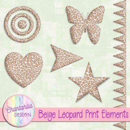 Free design elements in a beige leopard print style.