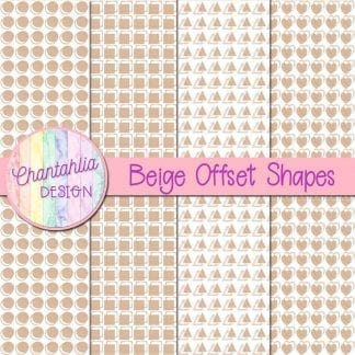 beige offset shapes digital papers