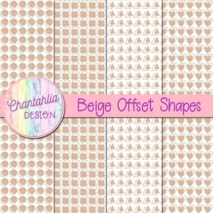 beige offset shapes digital papers