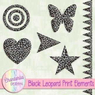 Free design elements in a black leopard print style.
