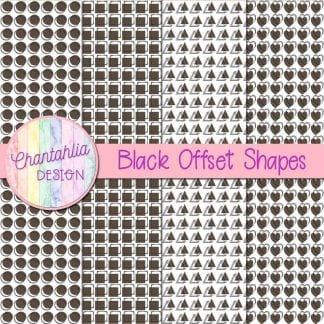 black offset shapes digital papers