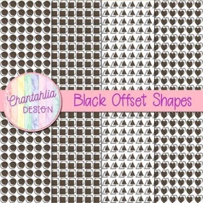 black offset shapes digital papers