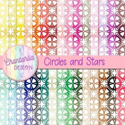 free circles and stars digital papers