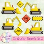 Free Construction Design Elements for Digital Scrapbooking