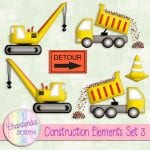 Free Construction Design Elements for Digital Scrapbooking