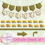 Free Construction Design Elements for Digital Scrapbooking