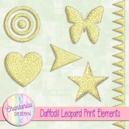 Free design elements in a daffodil leopard print style.