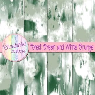 Free forest green and white grunge digital papers