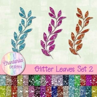 free glitter leaves design elements