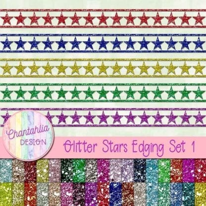 Free star edging in a glitter style