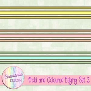 Free Gold and Coloured Edging for Digital Scrapbooking