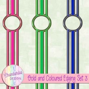 Free Gold and Coloured Edging for Digital Scrapbooking